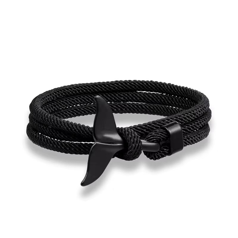 TideBond Ocean-Inspired Whale Tail & Anchor Bracelet