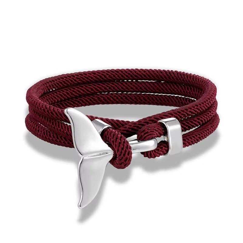 TideBond Ocean-Inspired Whale Tail & Anchor Bracelet