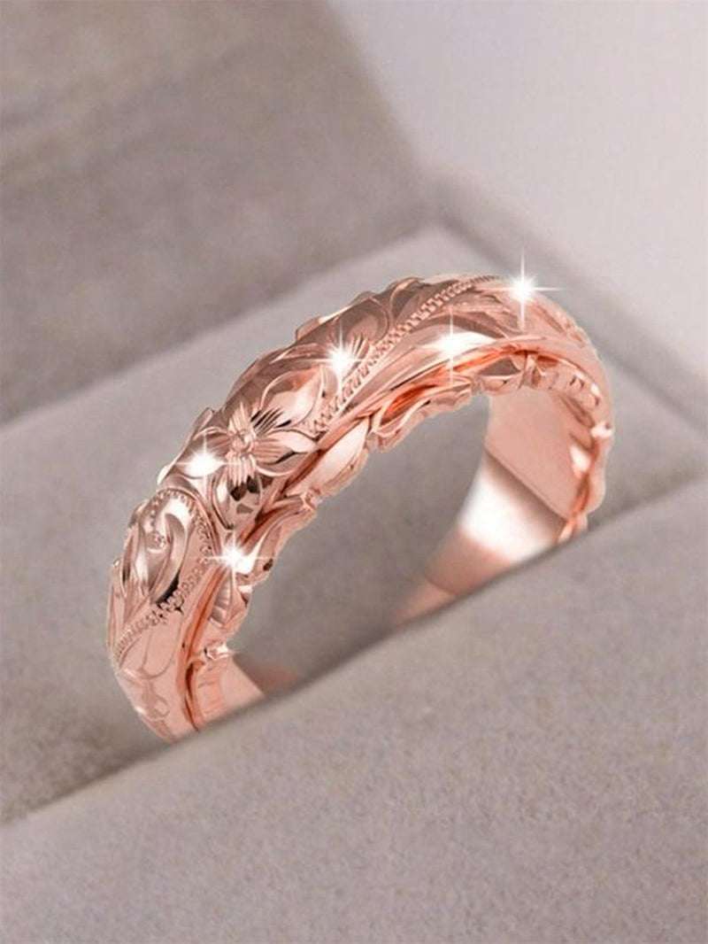 Engraved Flower Ring