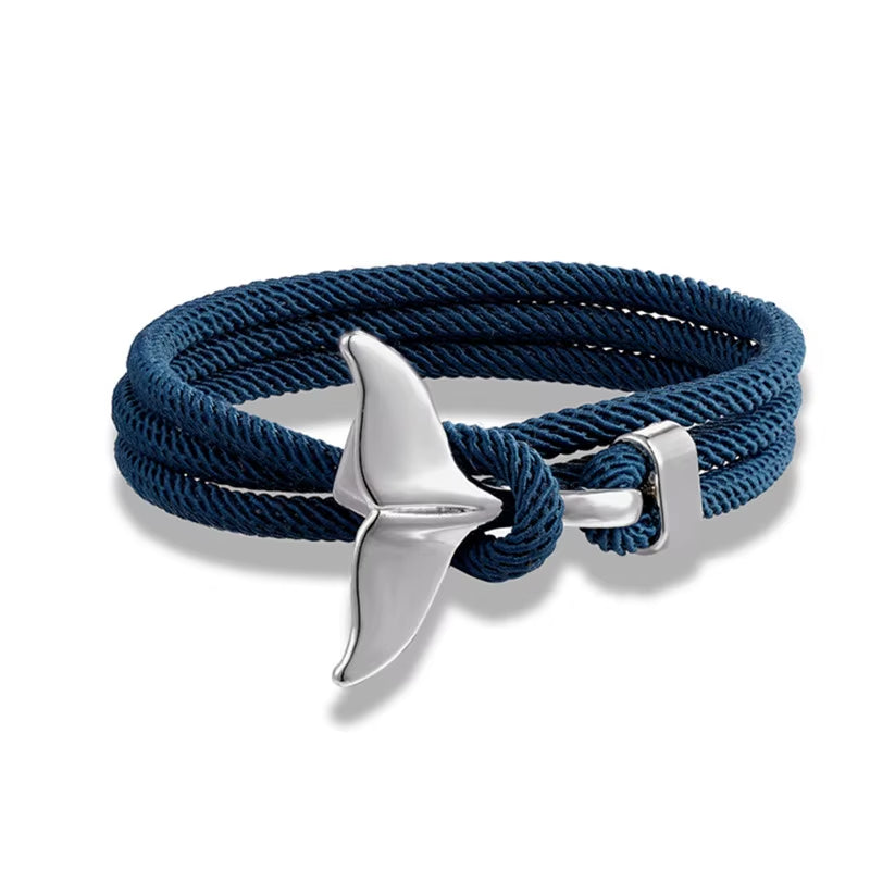 TideBond Ocean-Inspired Whale Tail & Anchor Bracelet