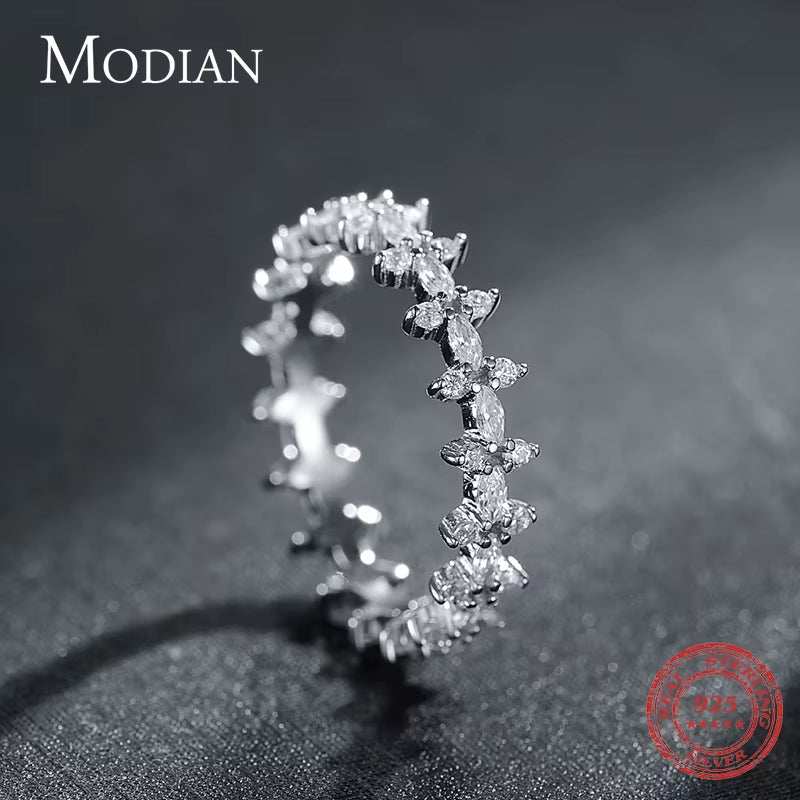 EternaGlow™ 925 Sterling Silver Rhombus CZ Stackable Rings – Sparkle, Stack, Shine