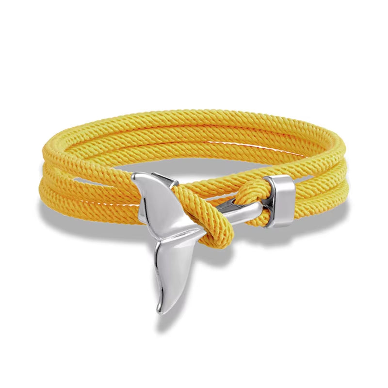TideBond Ocean-Inspired Whale Tail & Anchor Bracelet