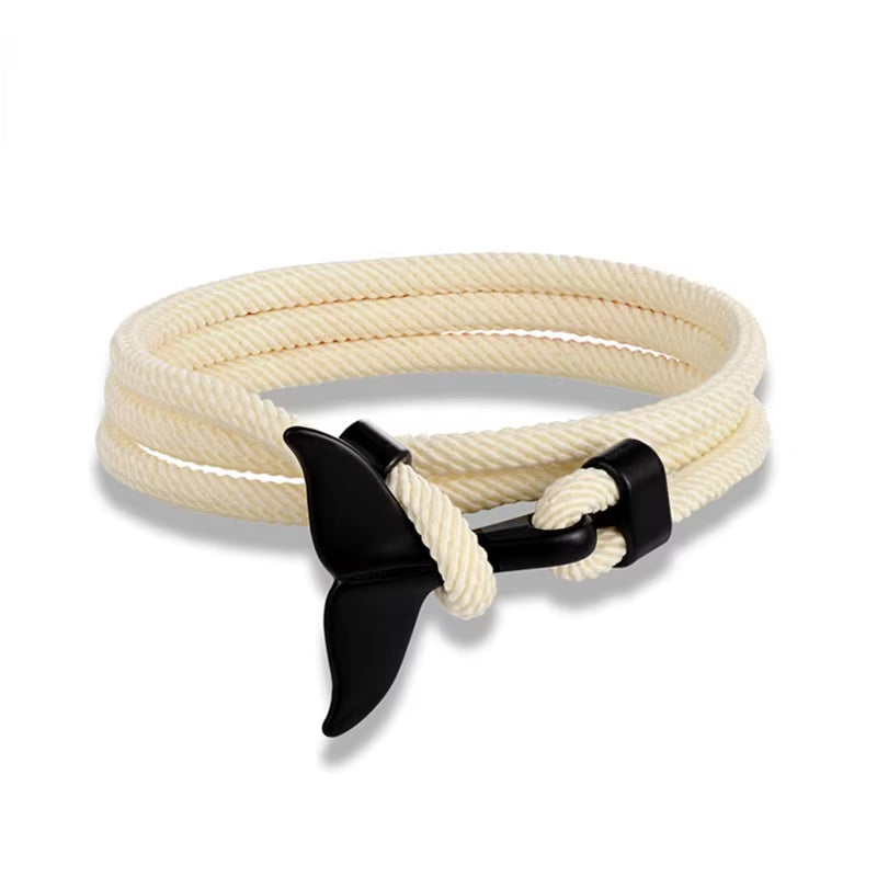 TideBond Ocean-Inspired Whale Tail & Anchor Bracelet