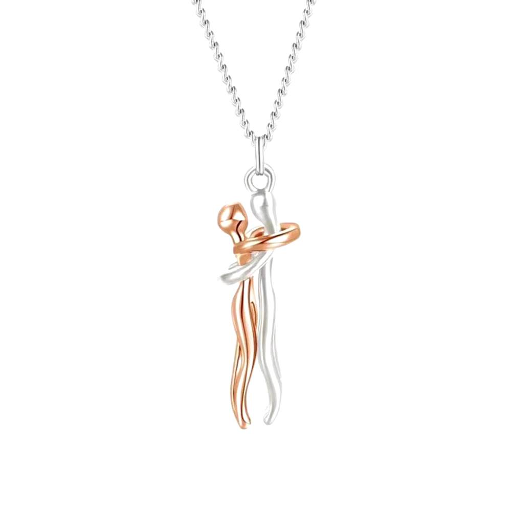 Embrace Forever Hugging Couple Necklace