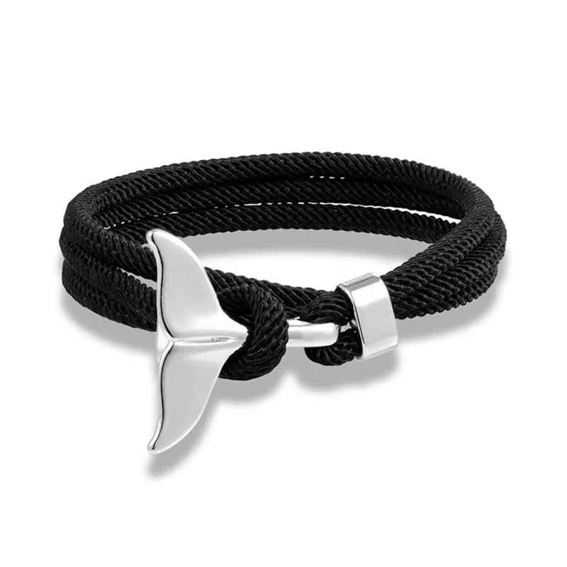 TideBond Ocean-Inspired Whale Tail & Anchor Bracelet