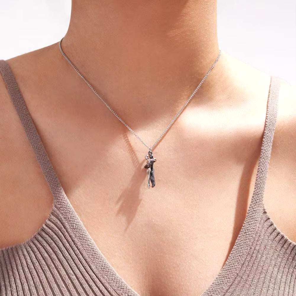 Embrace Forever Hugging Couple Necklace