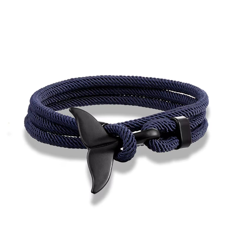 TideBond Ocean-Inspired Whale Tail & Anchor Bracelet