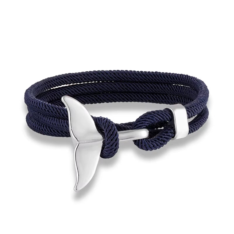 TideBond Ocean-Inspired Whale Tail & Anchor Bracelet