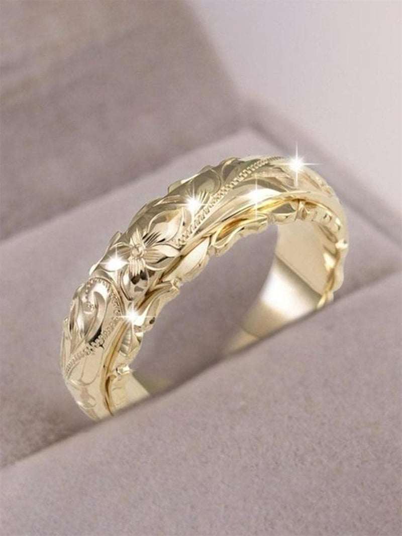 Engraved Flower Ring