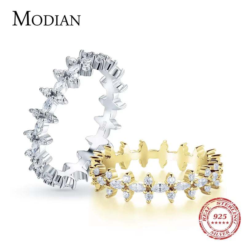 EternaGlow™ 925 Sterling Silver Rhombus CZ Stackable Rings – Sparkle, Stack, Shine