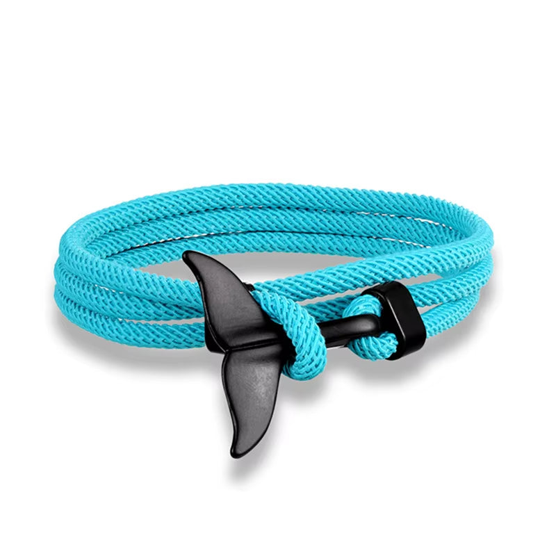 TideBond Ocean-Inspired Whale Tail & Anchor Bracelet