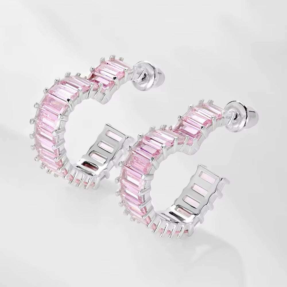 SapphireSoul™ Emerald-Cut Heart Earrings – Love That Sparkles in Every Shade