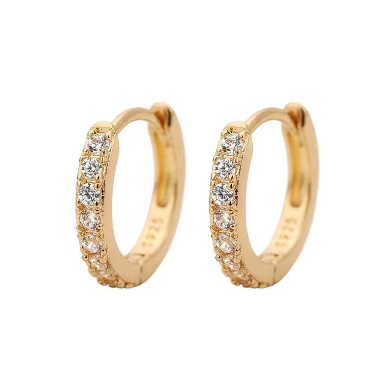 Lumière Mini Crystal Hoops Sleek Shine in a Subtle Spark