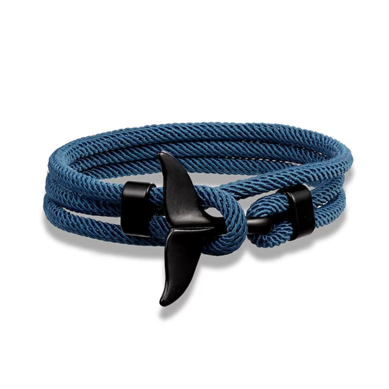 TideBond Ocean-Inspired Whale Tail & Anchor Bracelet