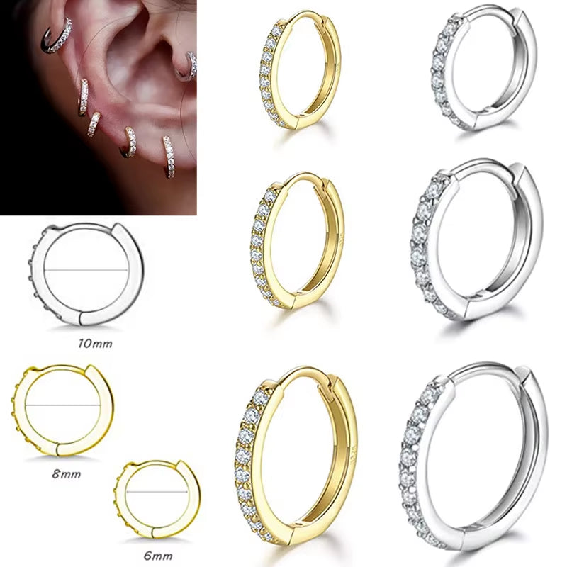 Lumière Mini Crystal Hoops Sleek Shine in a Subtle Spark