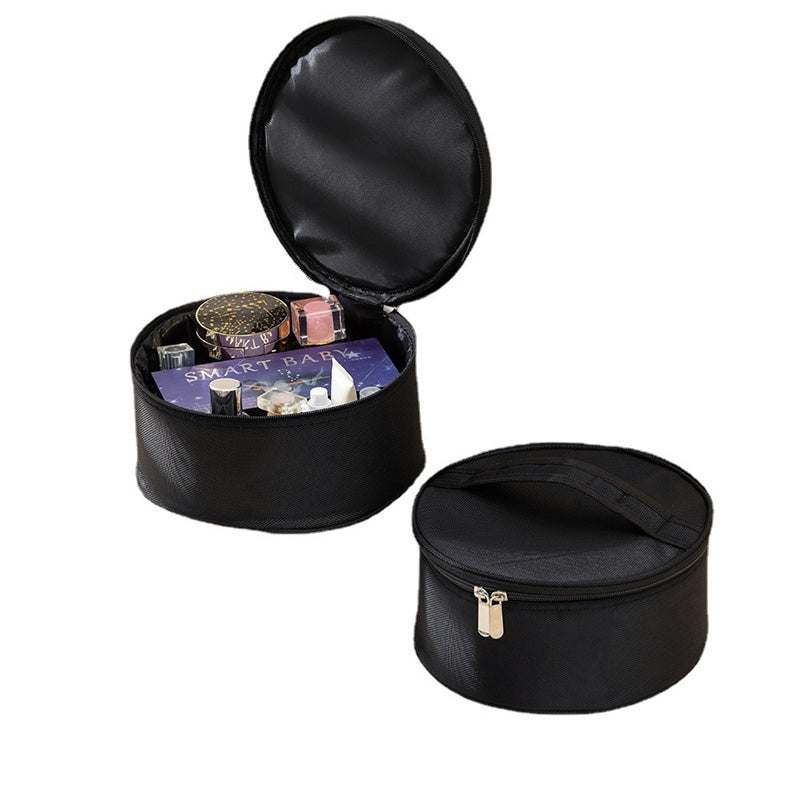 Cosmetic Bag Large Capacity Crown Storage Bag in black, perfect for organizing cosmetics and beauty tools.
