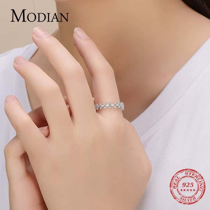 EternaGlow™ 925 Sterling Silver Rhombus CZ Stackable Rings – Sparkle, Stack, Shine