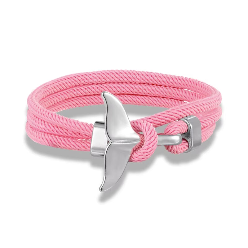 TideBond Ocean-Inspired Whale Tail & Anchor Bracelet