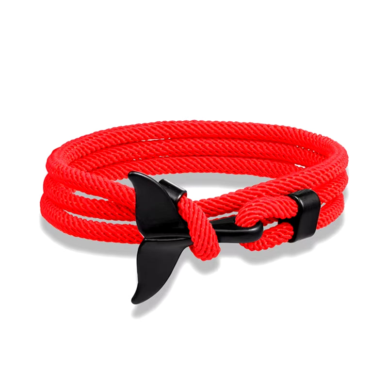 TideBond Ocean-Inspired Whale Tail & Anchor Bracelet