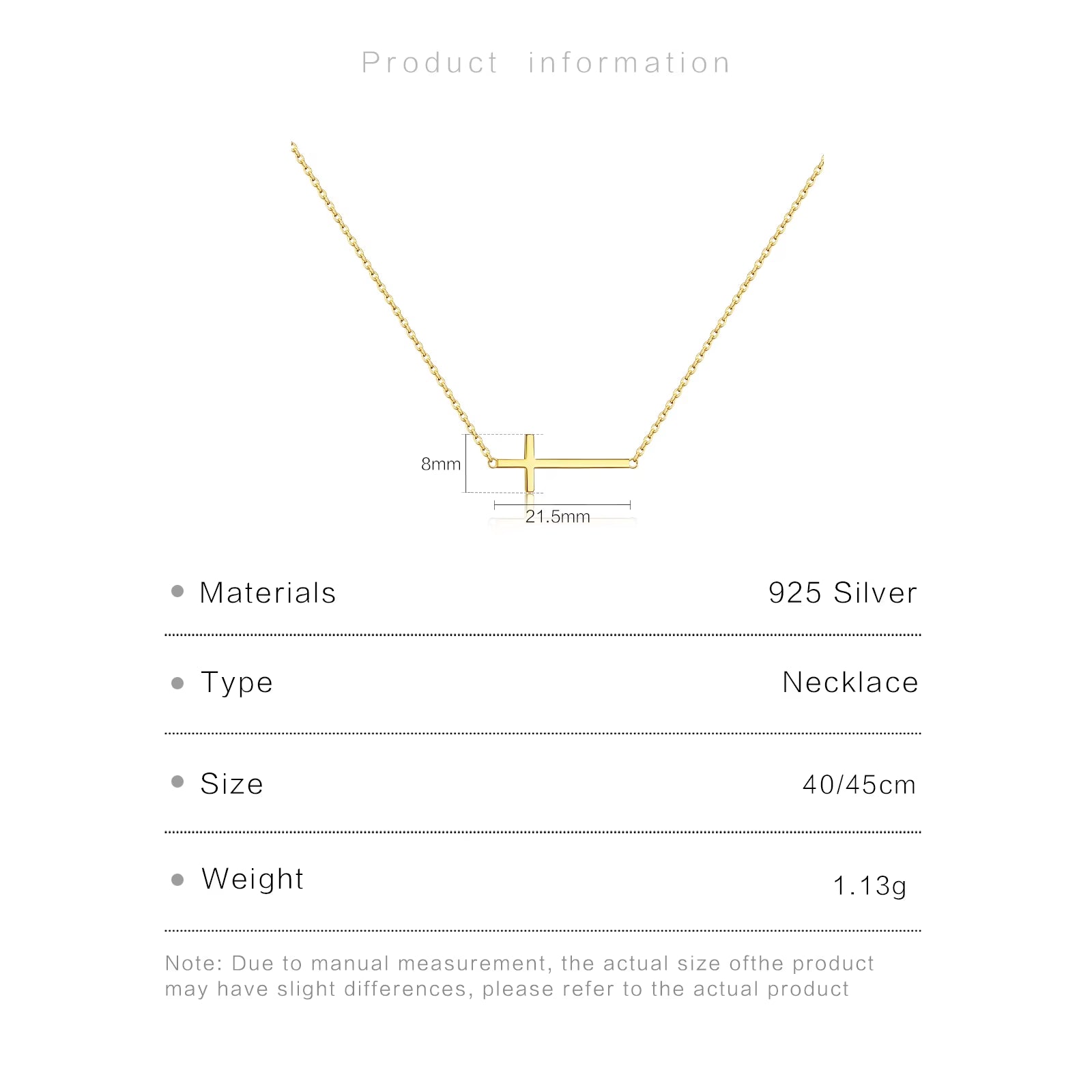 PureGrace 925 Silver Cross Necklace