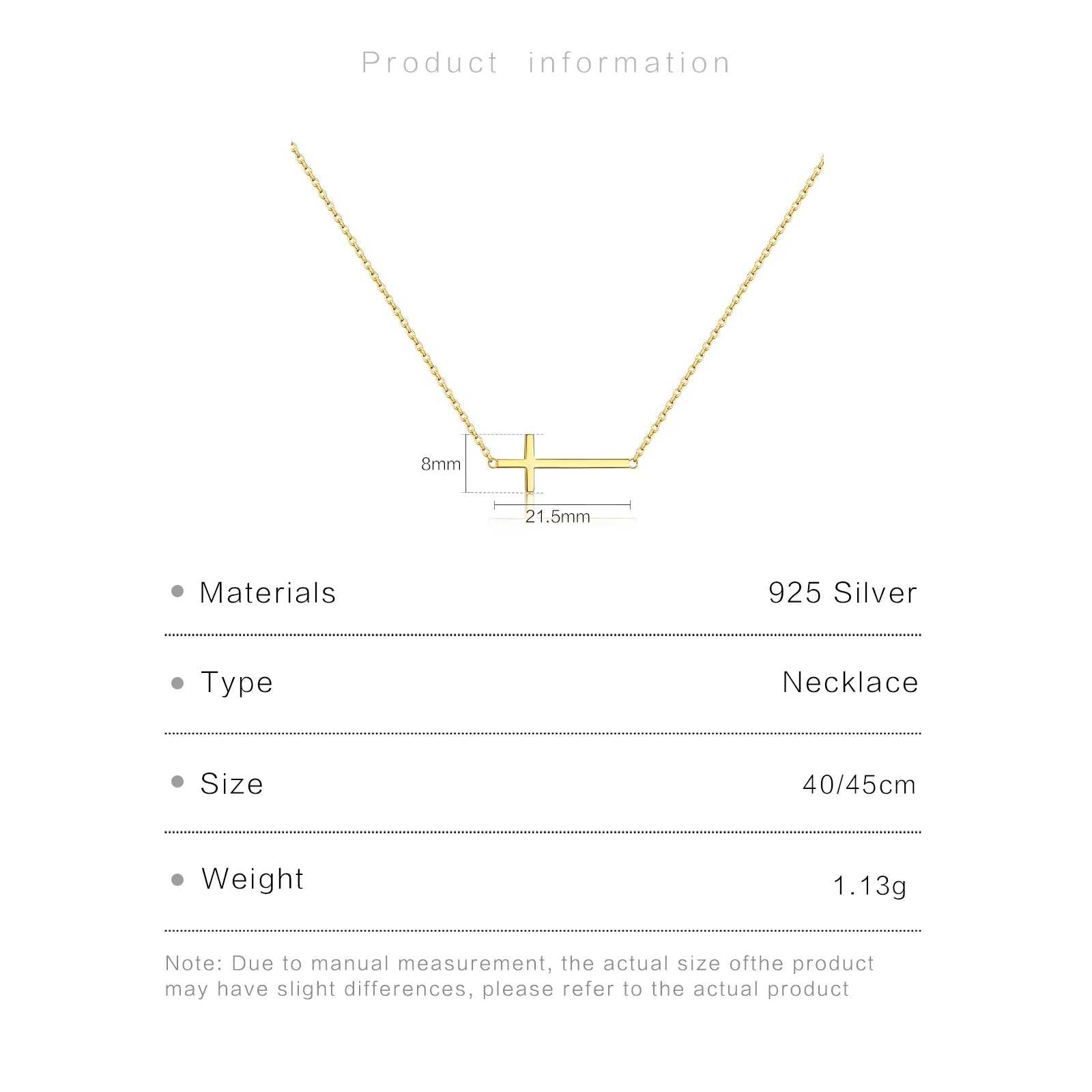 PureGrace 925 Silver Cross Necklace