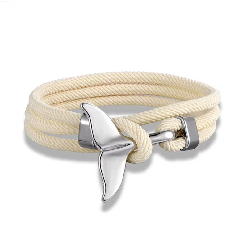 TideBond Ocean-Inspired Whale Tail & Anchor Bracelet