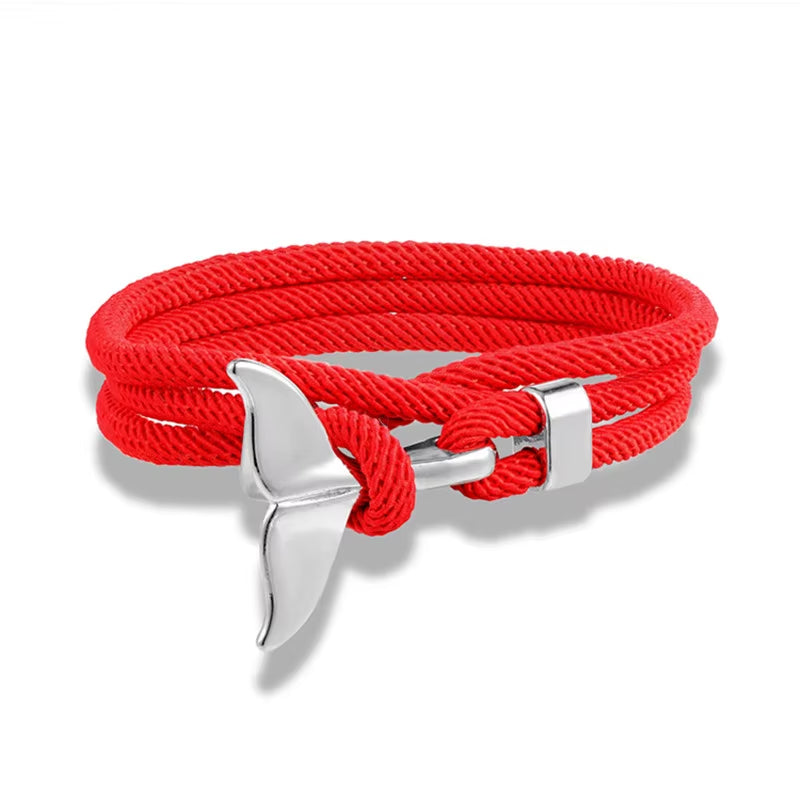 TideBond Ocean-Inspired Whale Tail & Anchor Bracelet