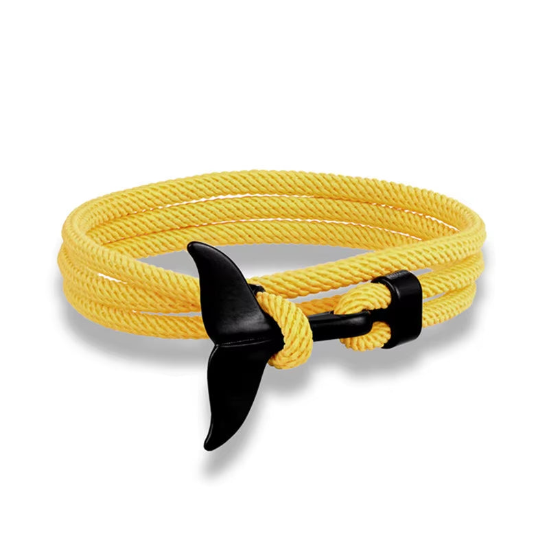 TideBond Ocean-Inspired Whale Tail & Anchor Bracelet