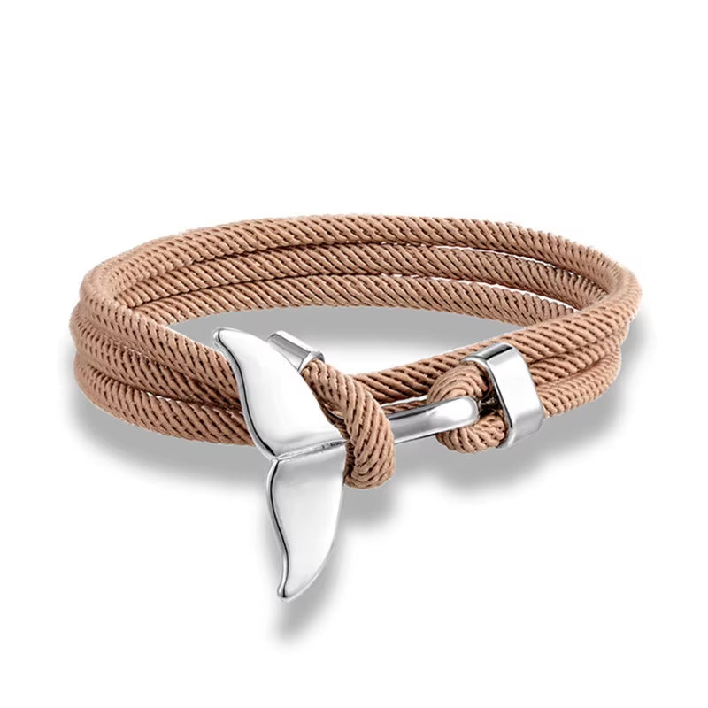 TideBond Ocean-Inspired Whale Tail & Anchor Bracelet