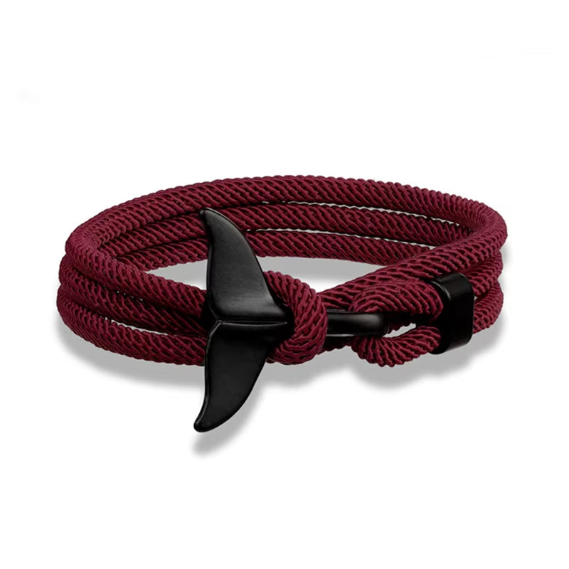 TideBond Ocean-Inspired Whale Tail & Anchor Bracelet
