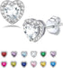 Birthstone Stud Earrings for Women Sterling Silver Dainty Earrings Crystal Zirconia Stud Earrings Birthday Christmas Valentine&