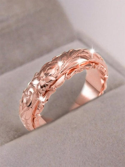 Engraved Flower Ring