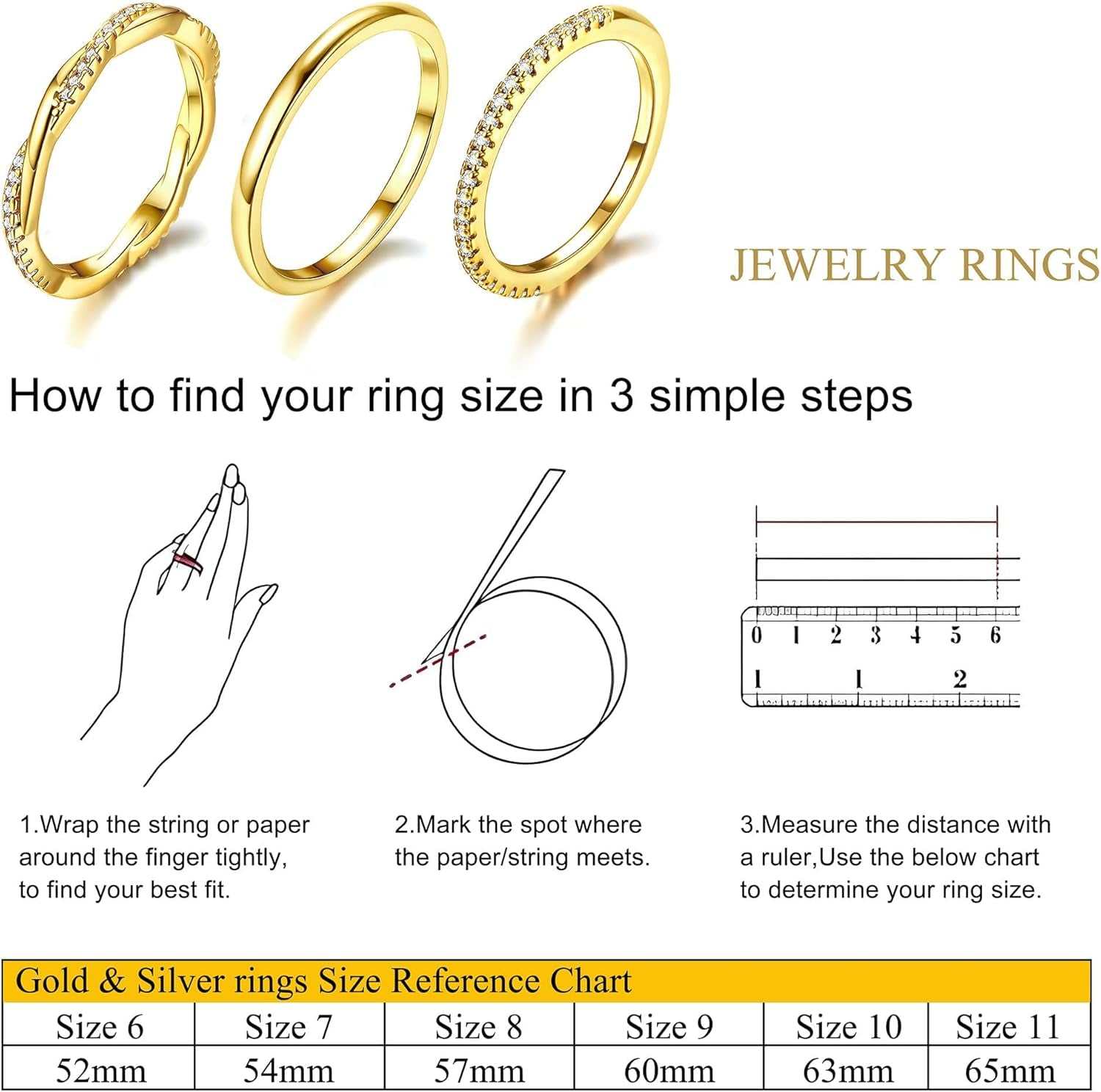 Gold Rings for Women 5PCS Stackable 14K Gold Plated Stacking Rings for Women Non Tarnish Trendy Dainty Rings Cubic Zirconia Gold Rings Set Statement Wedding Bands Rings