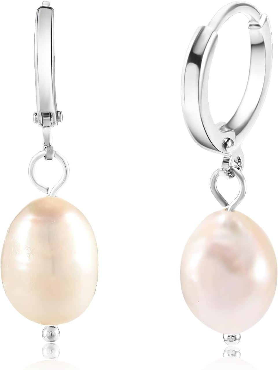 18K gold plated hoop earrings with irregular freshwater pearl drops, chunky huggie design, elegant dangle style for women