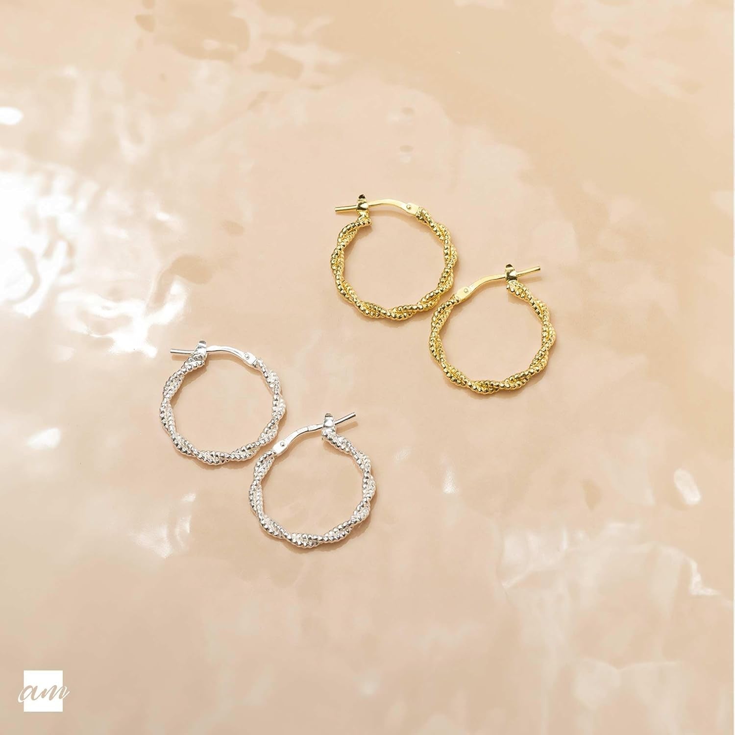 Italian 925 Sterling Silver Hoop Earrings for Women | Silver Twisted Hoops | Twisted Rope Hoop Earrings | Silver round Hoop Earrings for Women