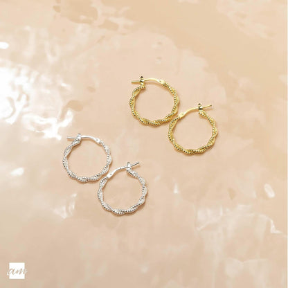 Italian 925 Sterling Silver Hoop Earrings for Women | Silver Twisted Hoops | Twisted Rope Hoop Earrings | Silver round Hoop Earrings for Women
