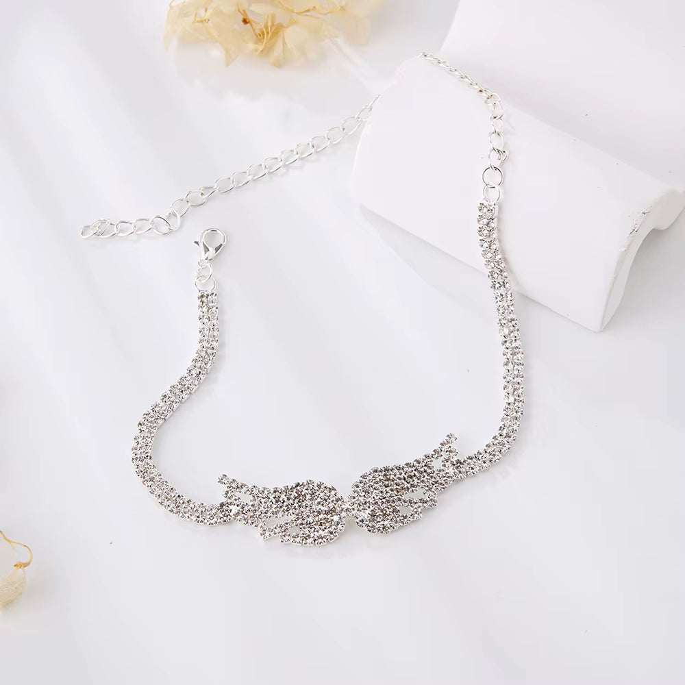 Celestia Angel Wings Rhinestone Anklet
