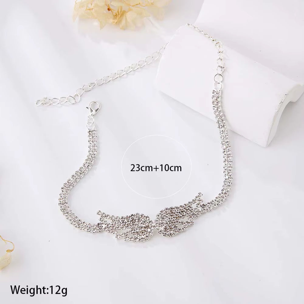 Celestia Angel Wings Rhinestone Anklet