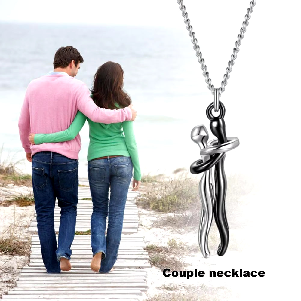 Embrace Forever Hugging Couple Necklace