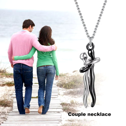 Embrace Forever Hugging Couple Necklace