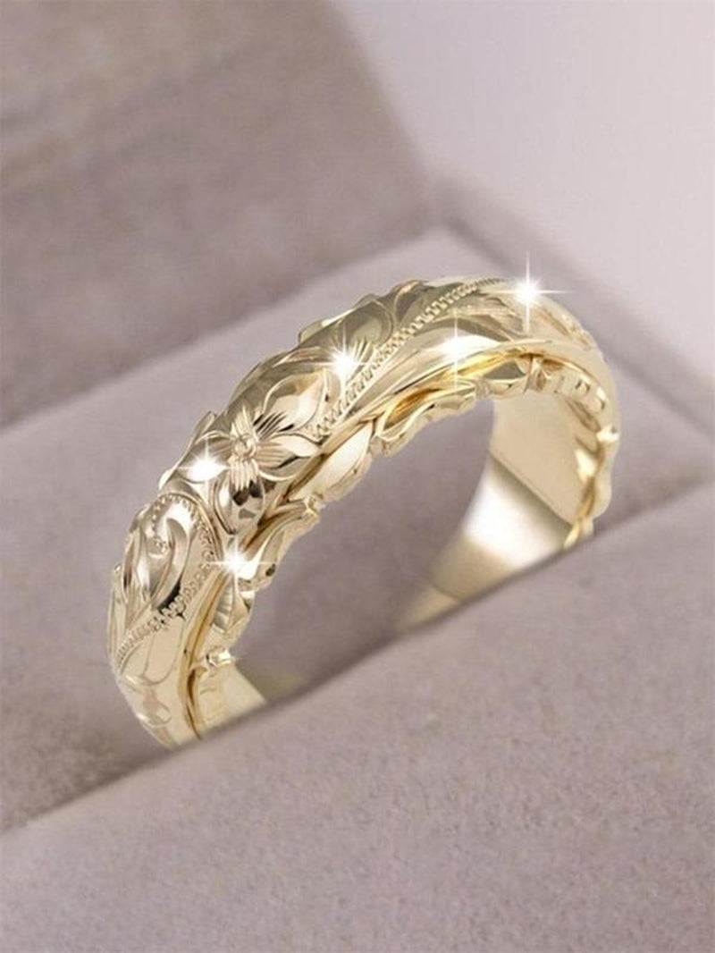 Engraved Flower Ring