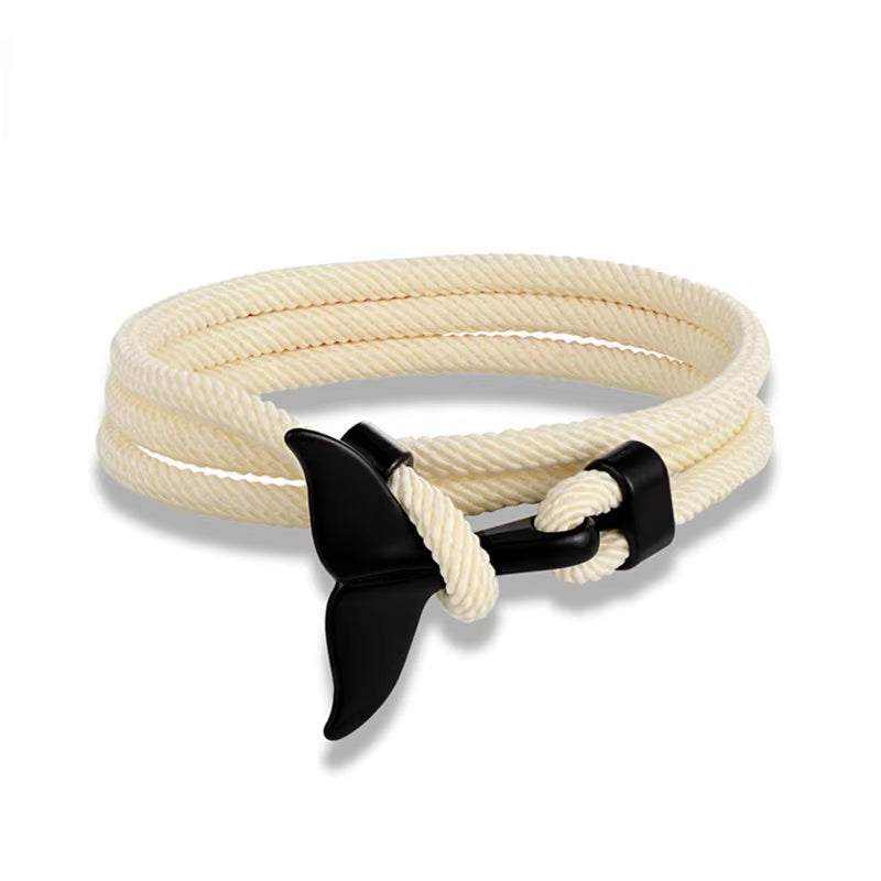 TideBond Ocean-Inspired Whale Tail &amp; Anchor Bracelet