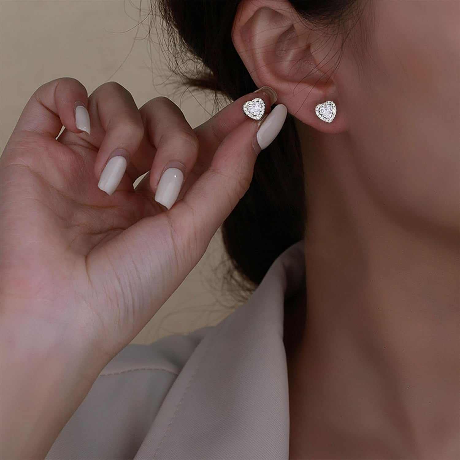Birthstone Stud Earrings for Women Sterling Silver Dainty Earrings Crystal Zirconia Stud Earrings Birthday Christmas Valentine&
