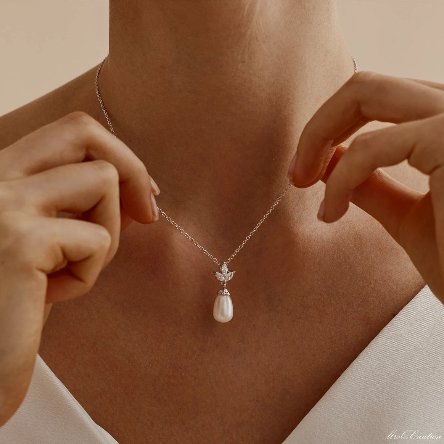 Eternal Pearl &amp; Diamond Necklace – A Whisper of Elegance for Life’s Most Beautiful Moments