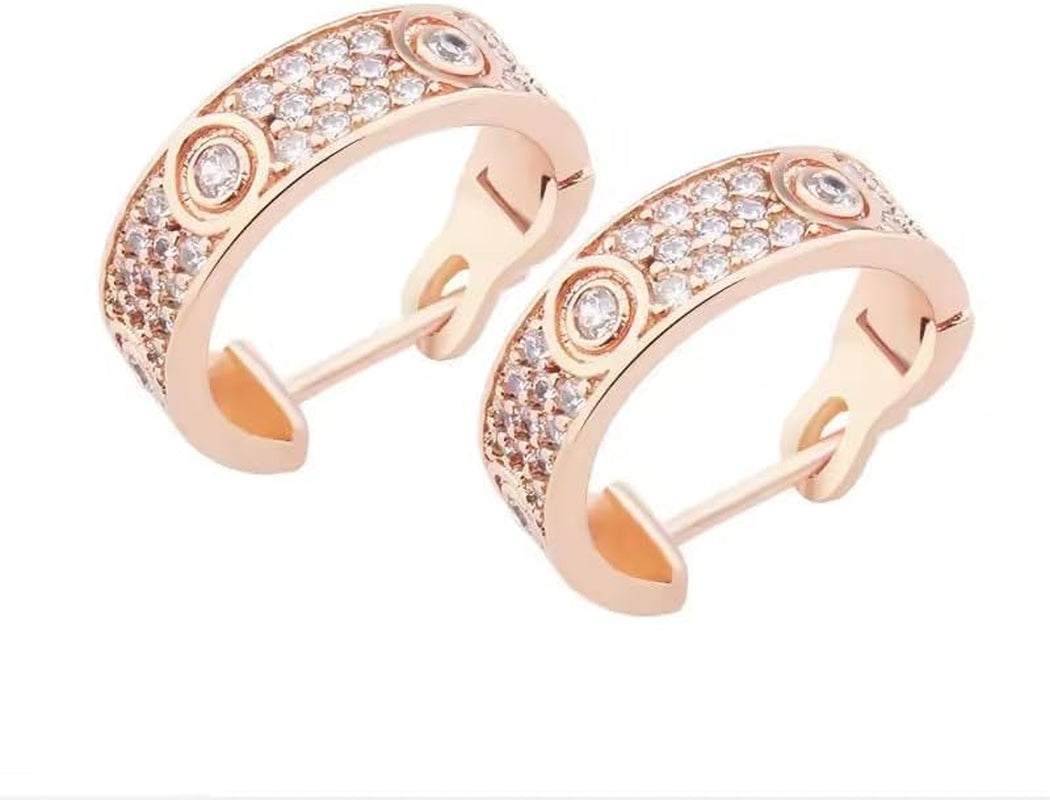 Moissanite Hoop Earrings for Women, D-E Color Moissanite Simulated Diamond, 925 Sterling Silver with 18K White Gold / 18K Yellow Gold Plated, Hypoallergenic, Jewelry Box Packed, Christmas New Year
