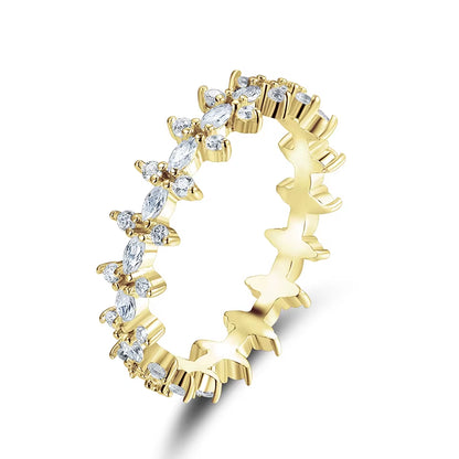 EternaGlow™ 925 Sterling Silver Rhombus CZ Stackable Rings – Sparkle, Stack, Shine
