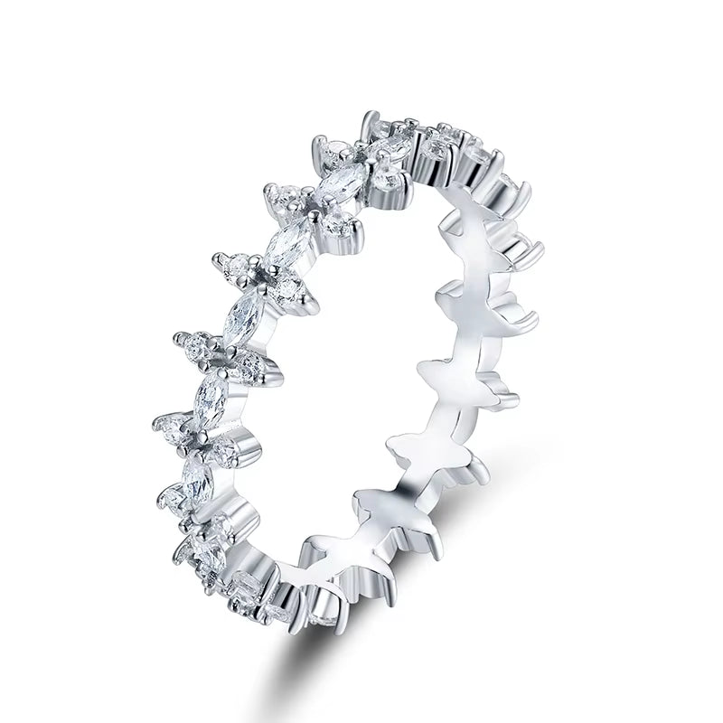 EternaGlow™ 925 Sterling Silver Rhombus CZ Stackable Rings – Sparkle, Stack, Shine