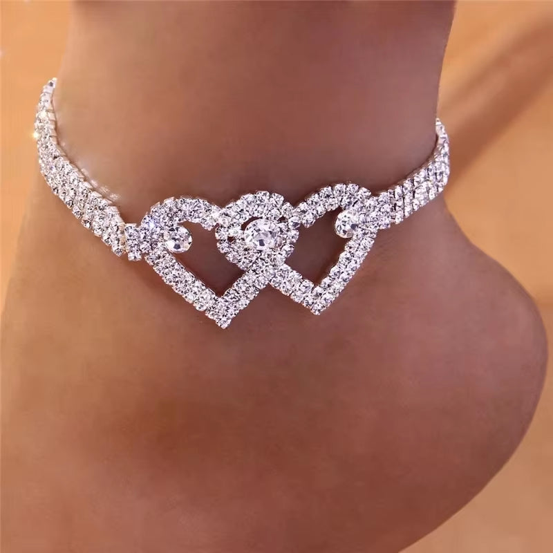 LumiGleam Silver Zirconia Anklet