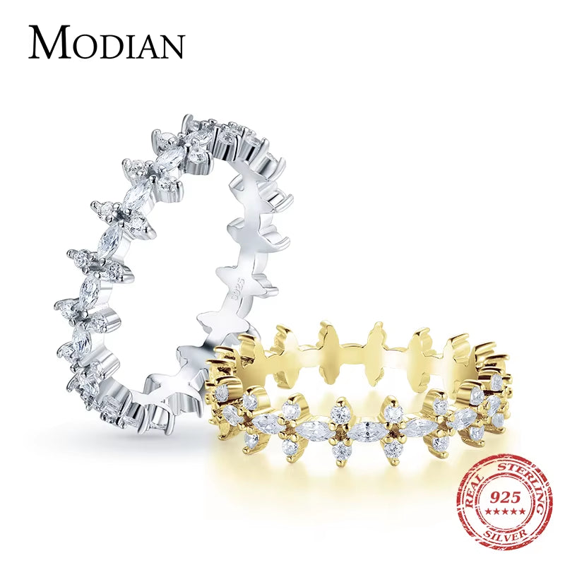 EternaGlow™ 925 Sterling Silver Rhombus CZ Stackable Rings – Sparkle, Stack, Shine