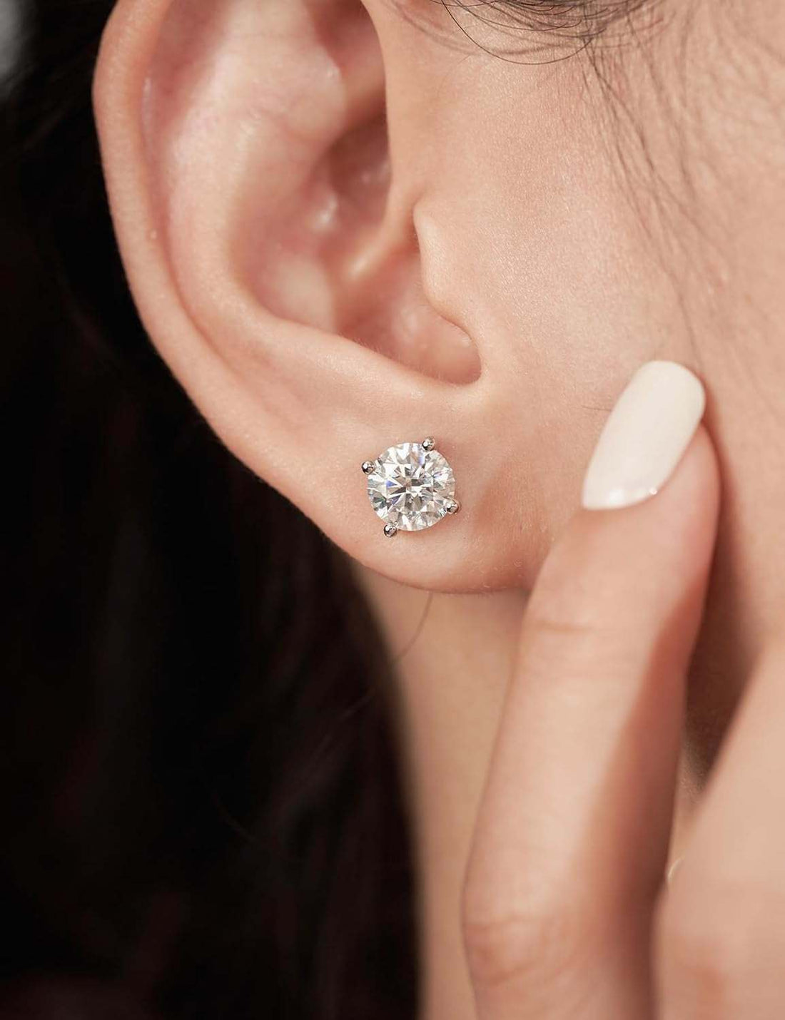 Moissanite Earrings Stud for Women S925 Sterling Silver with 18K White Gold Plated 0.5-2 Carat D Color VVS1 Clarity Jewelry Gifts for Girls Wife